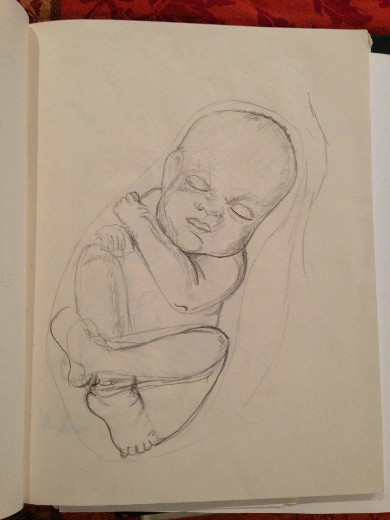 While I was pregnant I was obsessed with drawing/painting fetuses.