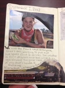 This is my younger sister taking a quick break for lunch.